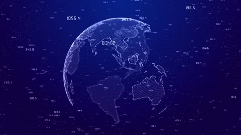 Digital Globe, Futuristic Technology Global Technology Earth Hologram Creation Stock Footage 313678556