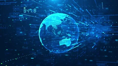 Digital Globe Global Data Analytics Network Technology Video stock 341353490