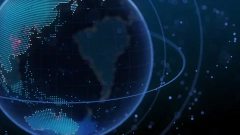 Digital Globe Highlighting Global Connectivity through Technology Stock Footage 341922017