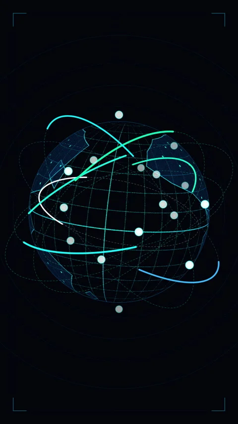 Digital globe network connection motion graphic loop animation Stock Footage 346547005