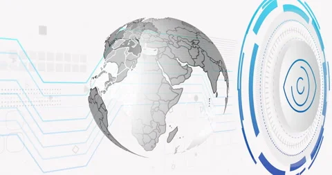 Digital globe with network connections and copyright symbol animation on white Stock Footage 303553884