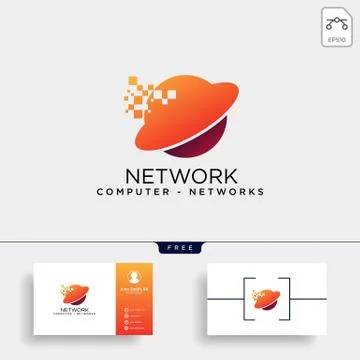 Digital globe network logo template vector illustration icon element isolated 스톡 일러스트