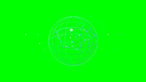 Digital Globe Networking Animation on Green Screen Stock Footage 347905192