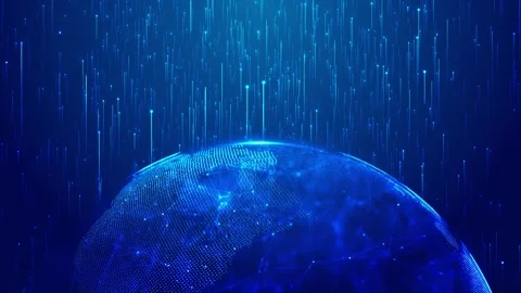 Digital Globe Plexus Network Light Flare Animation Stock Footage 315415615