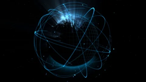 Digital globe presented as hologram radiating light effect Stock-Footage 110113370