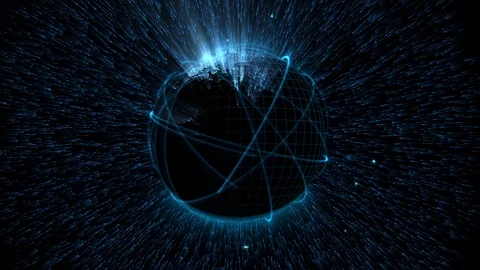 Digital globe presented as hologram radiating light effect Stock Footage 110117104
