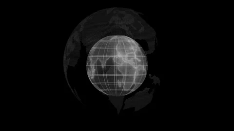 Digital globe representation on dark background animation Видео 325246541