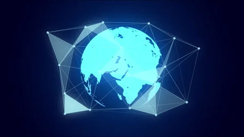 Digital Globe Rotating Plexus Webs Stock Footage 283890837
