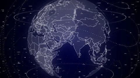 Digital globe rotating, zooming in on Pakistan country. Data analysis Stock Footage 266992553