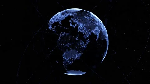 Digital Globe Spinning 4K Stock Footage 137750874