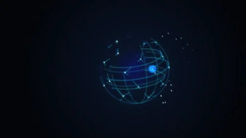 Digital globe technology animation with glowing network connectivity and data Stock Footage 346737286