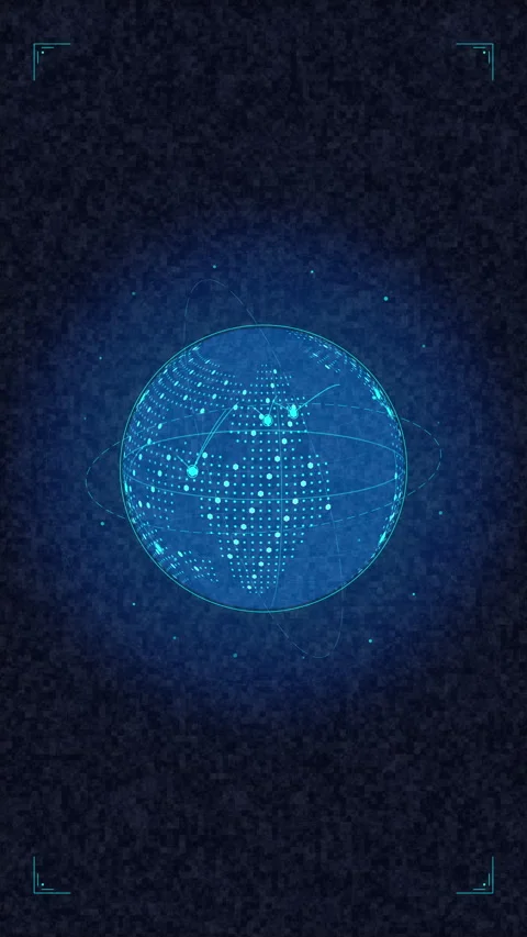 Digital globe technology data network background Stock Footage 347561230