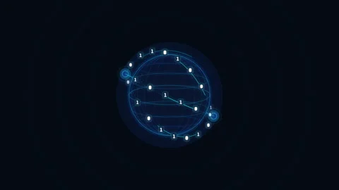 Digital globe technology hud animation loop Stock Footage 346737306
