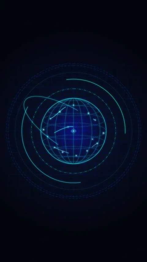 Digital globe technology motion graphic loop network sphere data 動画素材 347561309