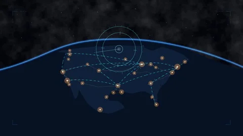 Digital globe technology network global connection data transfer motion Stock Footage 347941699