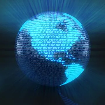 Digital globe with world map Illustrazione stock