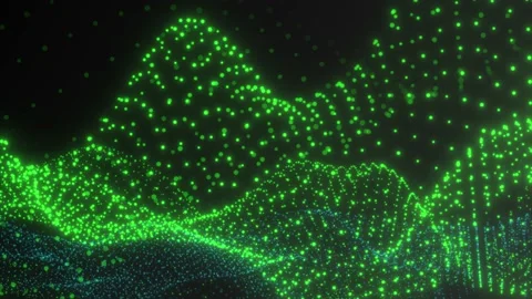 Digital Glow Particles Abstract Background Simulation Blue + Green 2 Stockbeeldmateriaal 172220501