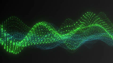 Digital Glow Particles Abstract Background Simulation Blue + Green 4 Stockbeeldmateriaal 172220521