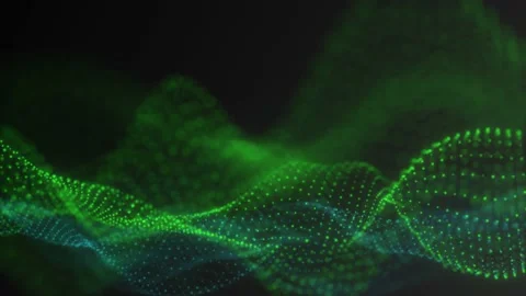 Digital Glow Particles Abstract Background Simulation Blue + Green 5 Stockbeeldmateriaal 172220632