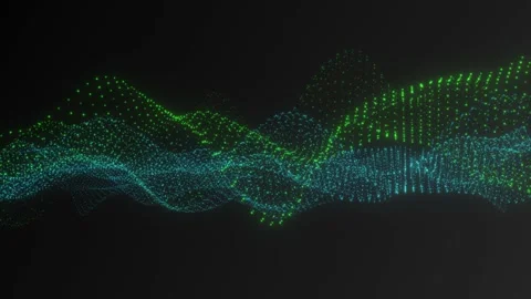 Digital Glow Particles Abstract Background Simulation Blue + Green 8 Stockbeeldmateriaal 172220844