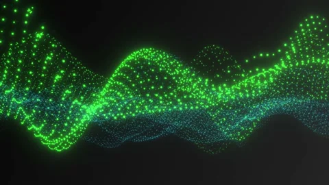 Digital Glow Particles Abstract Background Simulation Blue + Green 7 Vídeos de archivo 172220846