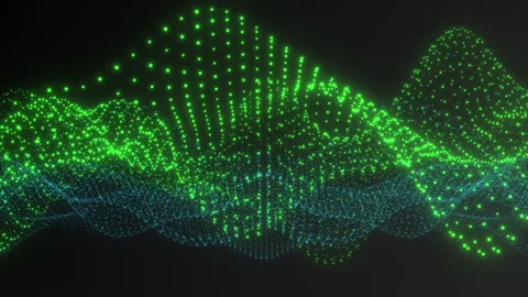 Digital Glow Particles Abstract Background Simulation Blue + Green 6 Vídeos de archivo 172220847