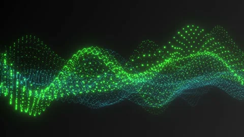 Digital Glow Particles Abstract Background Simulation Blue + Green 9 動画素材 172220880