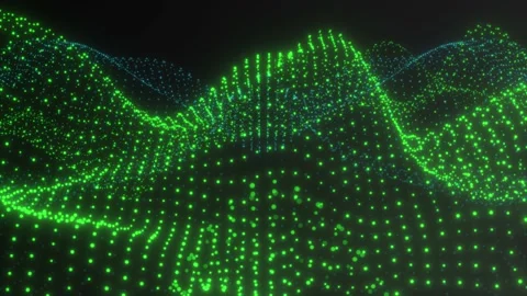 Digital Glow Particles Abstract Background Simulation Blue + Green 10 Stockbeeldmateriaal 172220969