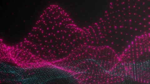 Digital Glow Particles Abstract Background Simulation Blue + Pink 2 動画素材 172221945