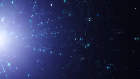 Digital glowing binary numbers loop motion network Stock Footage 347511317