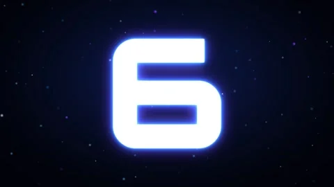 Digital glowing countdown numbers sequence motion video for cinematic intro Stock Footage 339677272