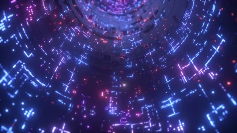 Digital Glowing Data Tonel Background Stock Footage 169493184