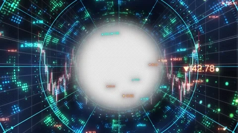 Digital glowing data tunnel Stock Footage 293242944