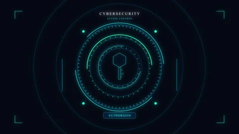 Digital glowing key interface animation, cybersecurity access, technology p.. Stock Footage 348329418