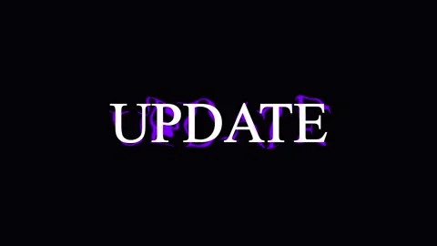 Digital glowing text UPDATE appearing on dark background with glitch effect.. Stock Footage 345621133