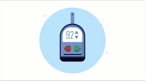 Digital glucometer displays blood glucose reading on white background. Stock Footage 339067729
