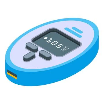 Digital glucose meter icon, isometric style Stock Illustration