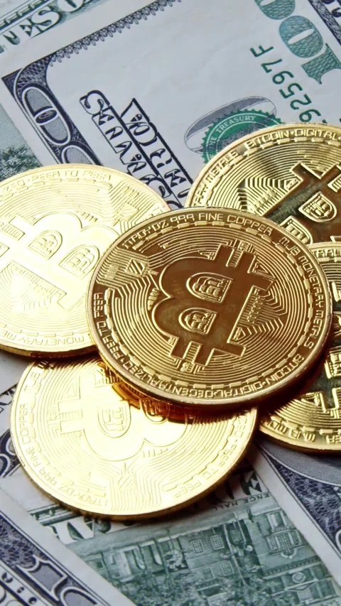 Digital Gold Bitcoin Rotates Currency,Visualizing Investment Market Technology Video stock 315538662