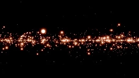 Digital gold particles and light with bokeh. Abstract motion background Video stock 140264934