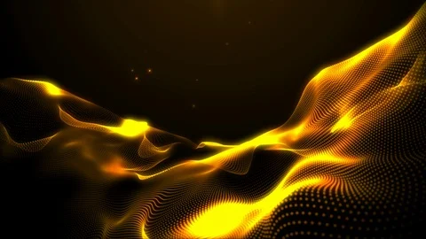 Digital Gold Particles Wave and light abstract background. Stock Footage 122674412