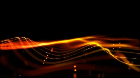 Digital Gold Particles Wave and light abstract background. Stock Footage 127901887