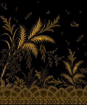 Digital Gold Paste Art for Textile Print Artwork Stock Illustration