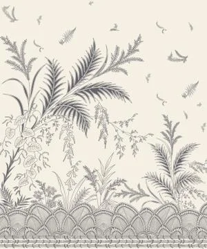 Digital Gold Paste Art for Textile Print Artwork Stock Illustration