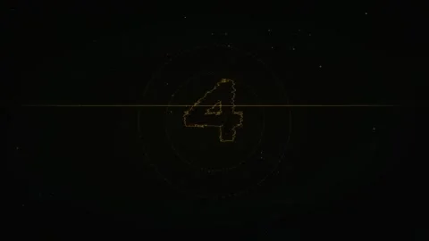 Digital Golden Countdown Timer with Glowing Numbers on Dark Background for Stock Footage 340022771