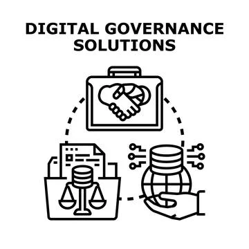 Digital governance solutions managing data and legal compliance Stock Illustration