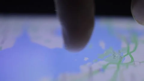 Digital gps screen on the iphone. phone gps app. google app on the phone. Video stock 230235963