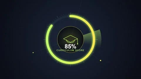 Digital Graduation Cap with 0% Progress Bar and Futuristic UI Elements Stock Footage 348421853