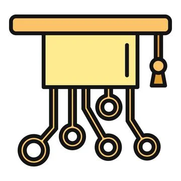 Digital graduation cap joining circuit board Stockillustratie