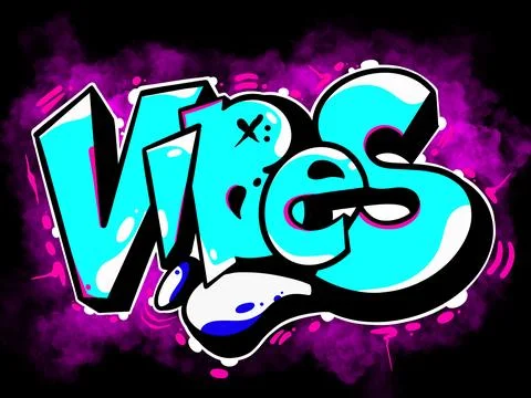 Digital graffiti VIBES Stock Illustration