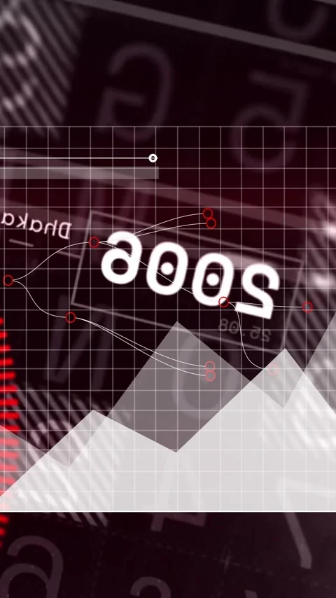 Digital graph and data analysis animation over abstract red and black background 動画素材 319811041